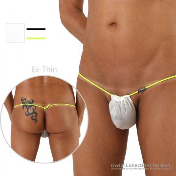 TOP 16 - Ex-thin translucent pouch 3mm g-string (one-string thong) ()