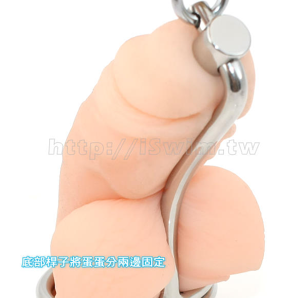 蛋蛋壓迫分半極簡不鏽鋼貞操帶 - 3