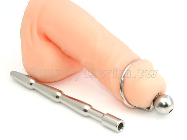 多用途四段錐型導尿管式尿道插棒(9.8mm x 120mm)龜頭環可拆式 - 1