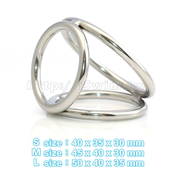立體三環型男用醫療鋼屌環 40mm - 2