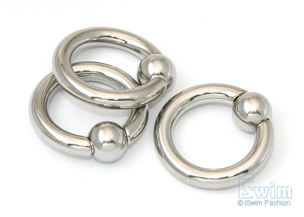 體環~單珠Q型圓環穿刺屌環(彈簧鋼珠~免工具) 6G(4mm x 16mm) - 1