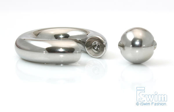 體環~單珠Q型圓環穿刺屌環(彈簧鋼珠~免工具) 2G(6mm x 16mm) - 1
