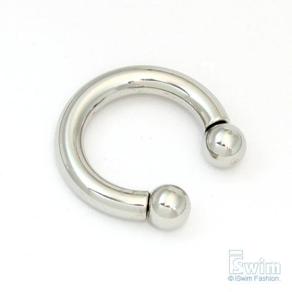 體環~雙珠C型馬蹄環穿刺屌環 6G(4mm x 16mm)