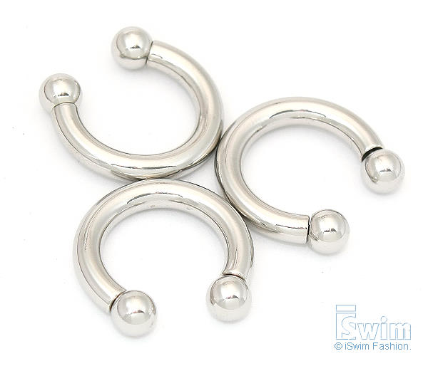 體環~雙珠C型馬蹄環穿刺屌環 6G(4mm x 16mm) - 1