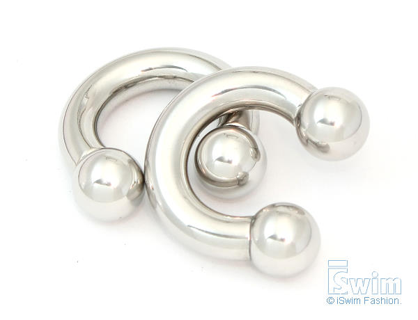 體環~雙珠C型馬蹄環穿刺屌環 2G(6mm x 16mm) - 1