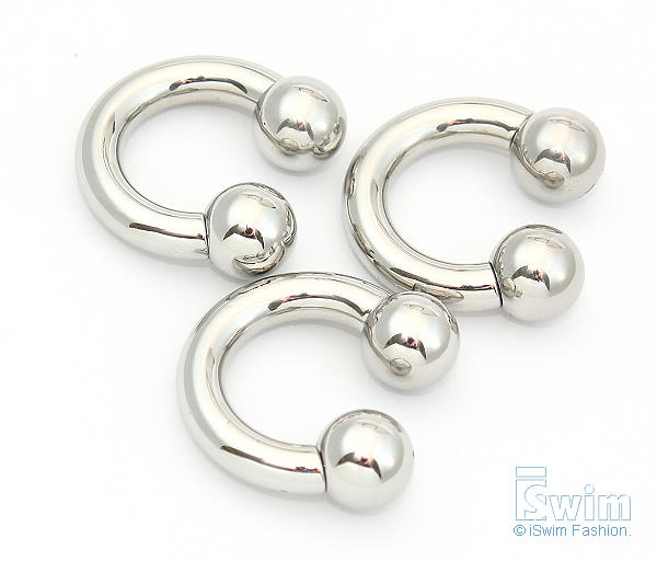 體環~雙珠C型馬蹄環穿刺屌環 4G(5mm x 16mm) - 1