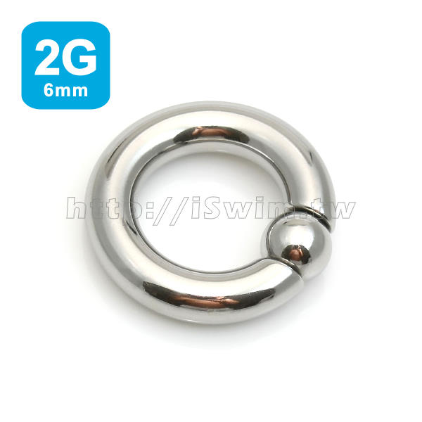 captive bead ring with pop fit ball 2G (6 x 16mm) - 0