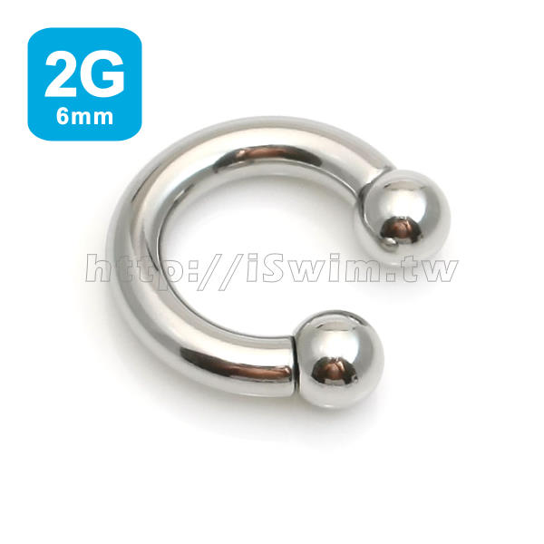internally threaded circular barbell 2G (6 x 16mm) - 0