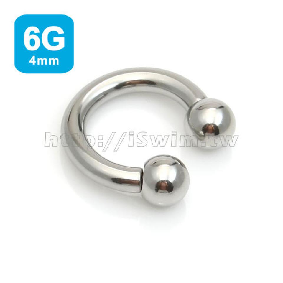 馬蹄C型穿刺環 6G(4mm x 16mm)