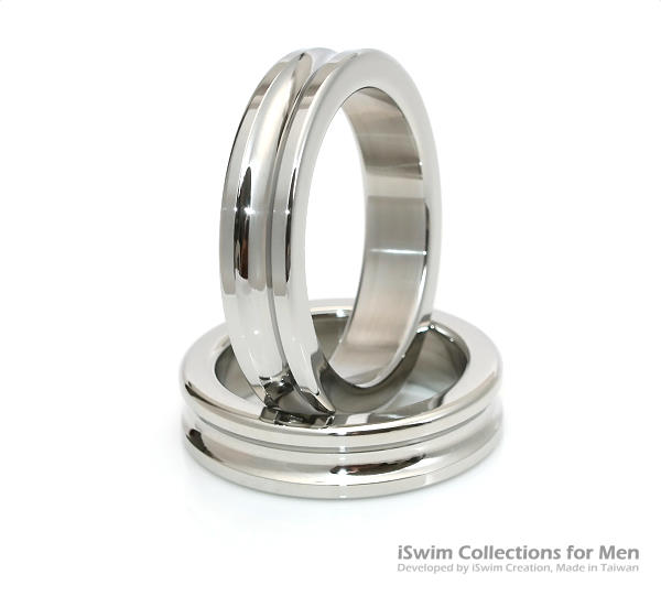 醫療鋼時尚凹槽屌環 44.5mm 微磁NG版↘SALE - 2