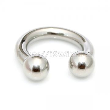 凹槽鋼珠馬蹄型穿刺環6G (4 x 16mm~鋼珠8mm) - 2 (thumb)