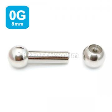 straight barbell 0G (5 x 25, ball 14mm) - 0 (thumb)