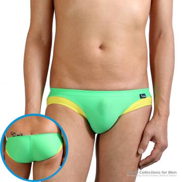 swim briefs in matched color on legs