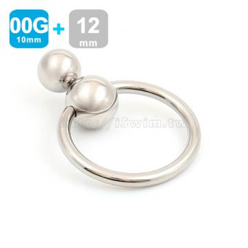 雙珠龜頭環(PA防漏尿，穿刺00G-10mm，大珠12mm)iSwim設計款