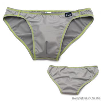 lustered smooth pouch swim briefs with color lines