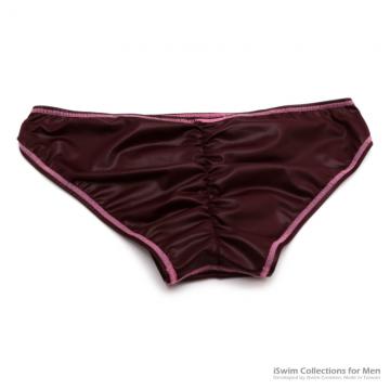 smooth pouch pucker full back swim briefs in lustered fabric with color lines - 4 (thumb)