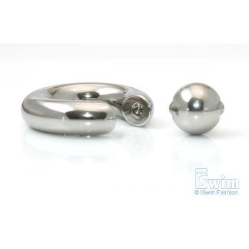 體環~單珠Q型圓環穿刺屌環(彈簧鋼珠~免工具) 2G(6mm x 16mm) - 2 (thumb)
