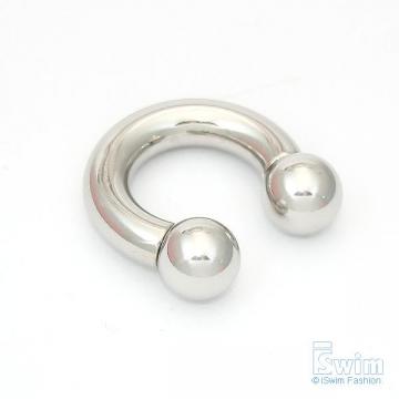 體環~雙珠C型馬蹄環穿刺屌環 2G(6mm x 16mm) (thumb)