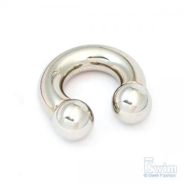 體環~雙珠C型馬蹄環穿刺屌環 0G(8mm x 16mm) (thumb)