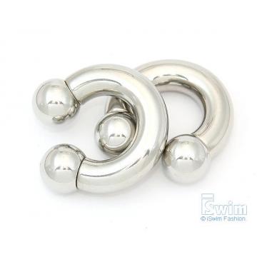 體環~雙珠C型馬蹄環穿刺屌環 0G(8mm x 16mm) - 2 (thumb)