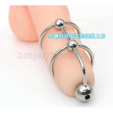 免穿洞型王子魔杖~陰莖龜頭雙套環版(8mm x 80mm)↘SALE - 5 (thumb)