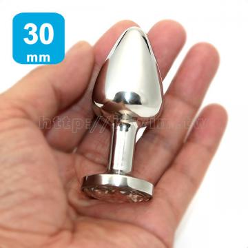 醫療鋼金屬後庭塞(Surgical Steel Anal Plug)男女兩用不鏽鋼後庭肛塞~30 ﹡75mm(小) (thumb)