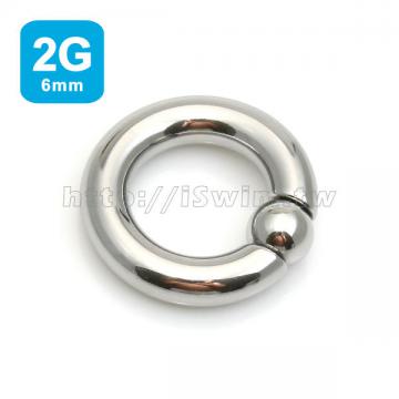 captive bead ring with pop fit ball 2G (6 x 16mm)