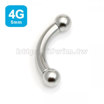 轉珠式穿刺彎月環 4G(5mm x 25mm) (thumb)