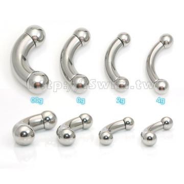 轉珠式穿刺彎月環 4G(5mm x 25mm) - 4 (thumb)