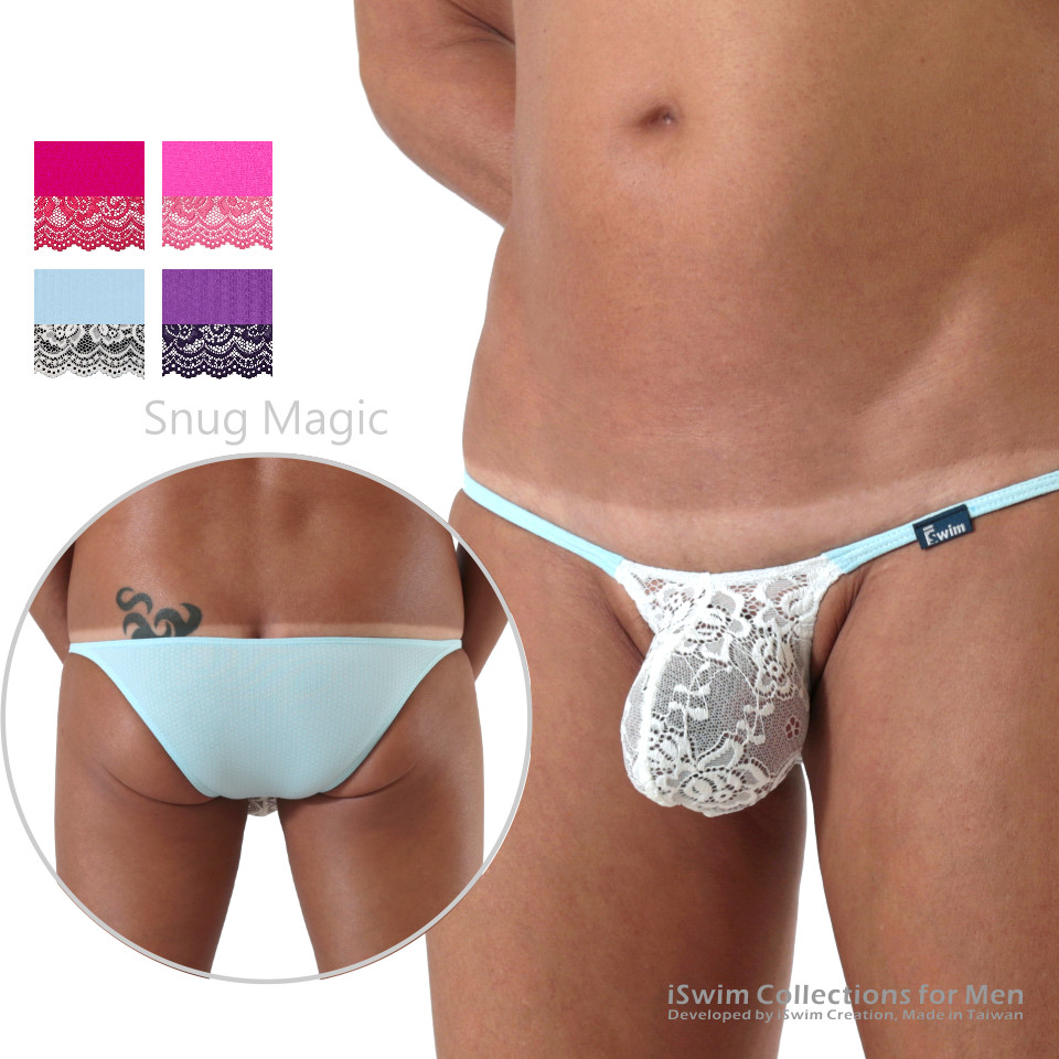 Magic lace bulge string bikini underwear - 0