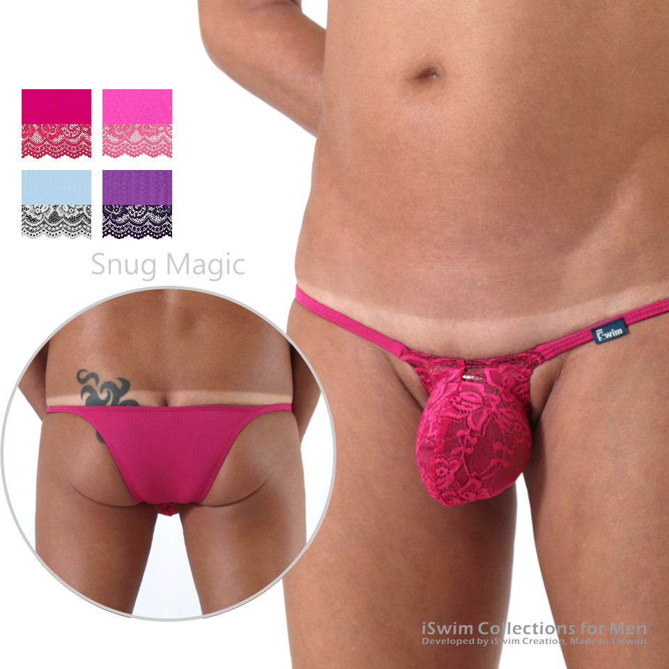 Magic lace bulge string brazilian underwear - 0