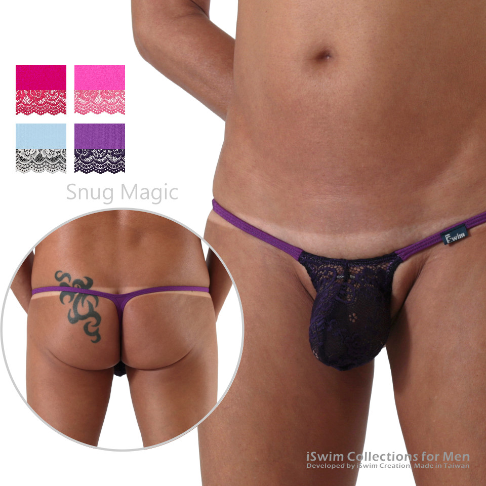 Magic lace bulge string thong underwear (V-string) - 0